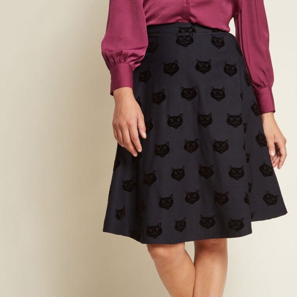 ModCloth Always a Kitsch cat skirt